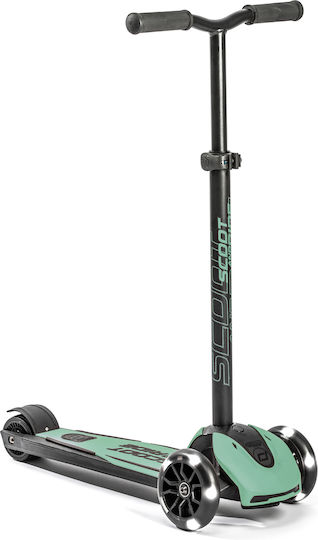 Scoot & Ride Kids Scooter Foldable Highwaykick 5 LED 3-Wheel for 5+ Years Green