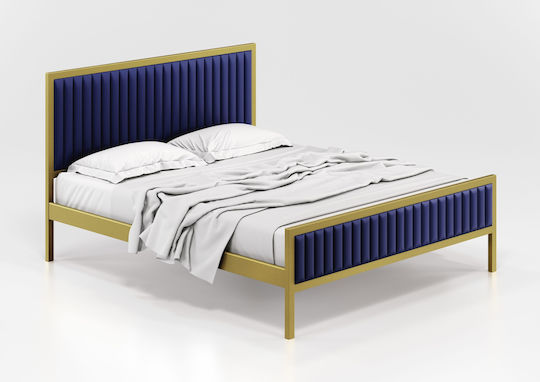 Queen Κρεβάτι Υπέρδιπλο για Στρώμα 160x200cm Μπλε Queen Κρεβάτι Υπέρδιπλο για Στρώμα 160x200cm Μπλε