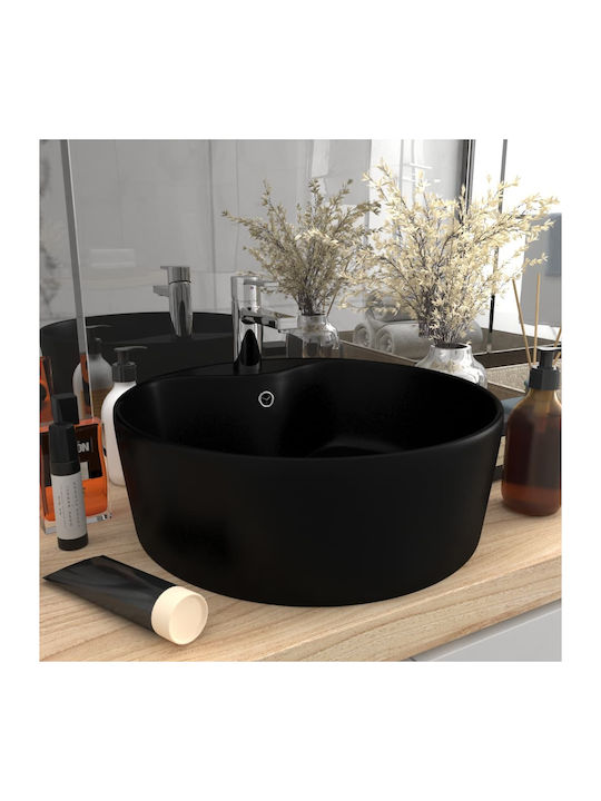 vidaXL Vessel Sink Ceramic 36x36x13cm Black