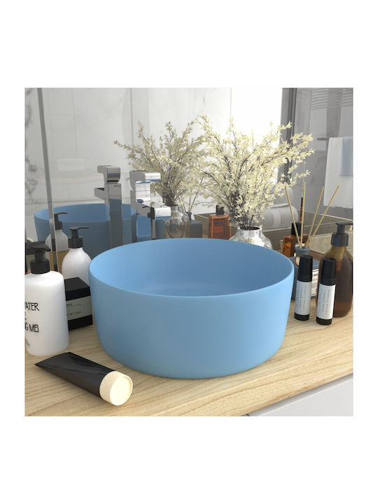 vidaXL Ceramic Vessel Sink 40x40cm Light Blue