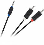 Cabletech Cable 3.5mm male - 2xRCA male Μαύρο 3m (DM-3952-3)