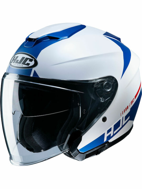 HJC i30 Baras White/Blue Motorradhelm Jet KR5180