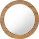 vidaXL Wall Mirror with Coffee Wooden Frame Diameter 60cm 1pcs