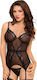 Softline Diora Basque mit String Sexy Dessous-Sets Schwarz 2 Stück