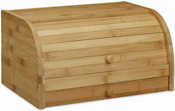 Relaxdays Bread Box with Lid made of Bamboo Brown 40.5x28x21cm