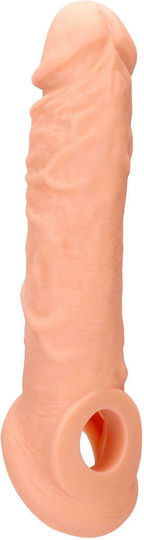 Shots Real Rock Penis Extender with Rings Flesh 21cm