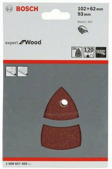 Bosch C430 Φύλλο Λείανσης Δέλτα K120 με Τρύπες 62x102mm Σετ 10τμχ