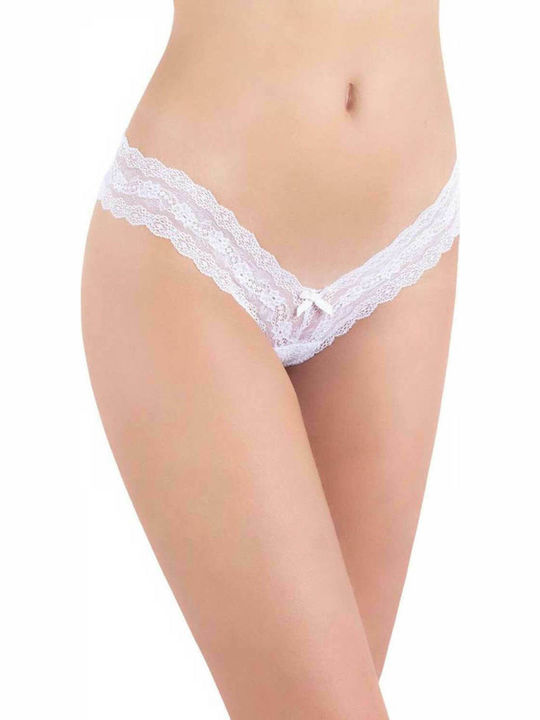 Milena by Paris 1577 Boxer Seamless with Lace White 001577-Ιβουάρ