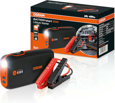 Osram BATTERYstart 300 Portable Car Battery Jump Starter 12V with Power Bank / USB / Φακό