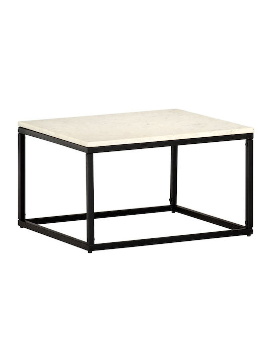 Square Metal Coffee Table Λευκή Πέτρα L60xW60xH35cm