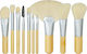 Tools for Beauty Set of Mini Bamboo Makeup Brushes with Synthetic Bristle 10 Pieces