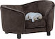 vidaXL Βελουτέ Elevated Dog Bed Brown 69x49cm. 170942