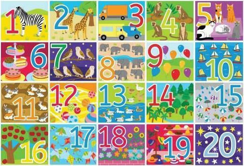 Kinderpuzzle 1-20 20Stück für 2++ Jahre Big Jigs