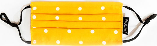 Pennie Cotton Children's Protective Mask with Double Fabric & Nose Wire 16.5x12cm Protective Mask Fabric Kids Yellow 420238-39 1pcs