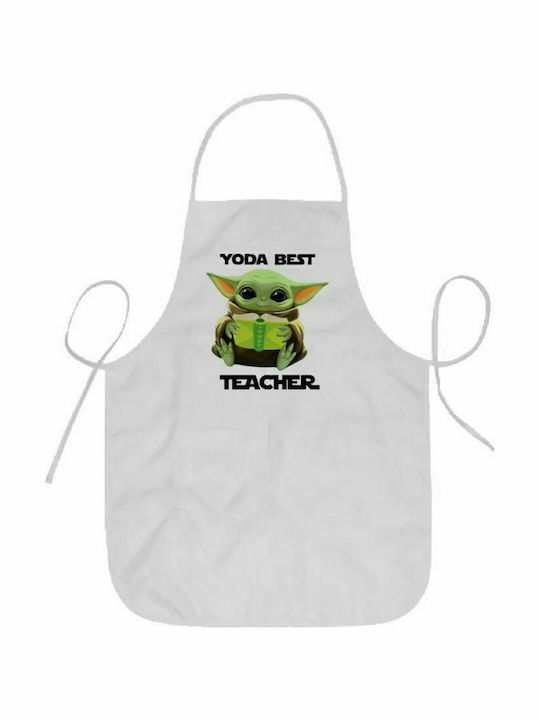 Yoda Best Teacher Παιδική Ποδιά Κουζίνας Λευκή 62x44cm 4687