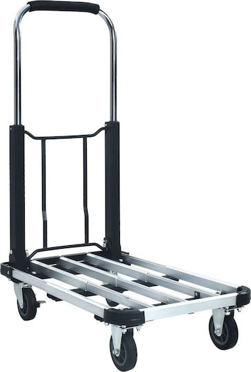 vidaXL Transport Trolley Silver Retrieved from Foldable for Weight Load up to 150kg Silver