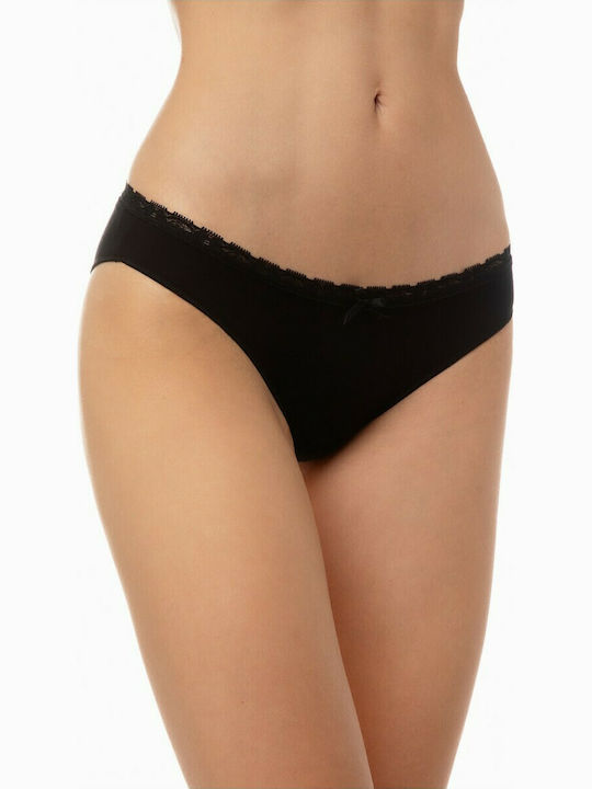 Minerva 90-81326 Women's Slip 2Pack with Lace Black 90-81326-045