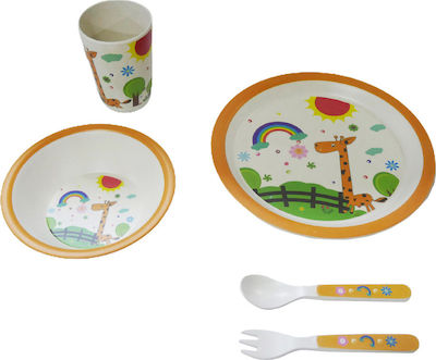 Set de hrănire Καμηλοπάρδαλη din Bambus Multicolor 5buc