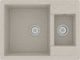 vidaXL Drop-In Sink Left Synthetic Granite W58xD44cm Beige