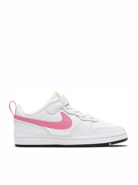 Nike Αθλητικά Παιδικά Παπούτσια Μπάσκετ Court borough low 2 PSV White / Sunset Pulse