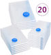 vidaXL Plastic Air-Tight Vacuum Clothes Storage Bag 120cm 20 Pieces