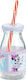 Christening Favor with Bottle Milk Bottle Minnie Carousel Made of Glass 48 Pieces NA1126