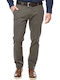 Brokers Jeans Men's Chino Elastic Trousers Slim Fit Khaki