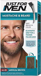 Just For Men Easy Brush In Colour Dye for Mustache M-35 Medium Brown