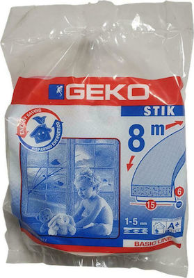 Geko Αφρώδες Αεροστόπ Αυτοκόλλητη Ταινία Παραθύρου σε Λευκό Χρώμα 8mx1.5cm