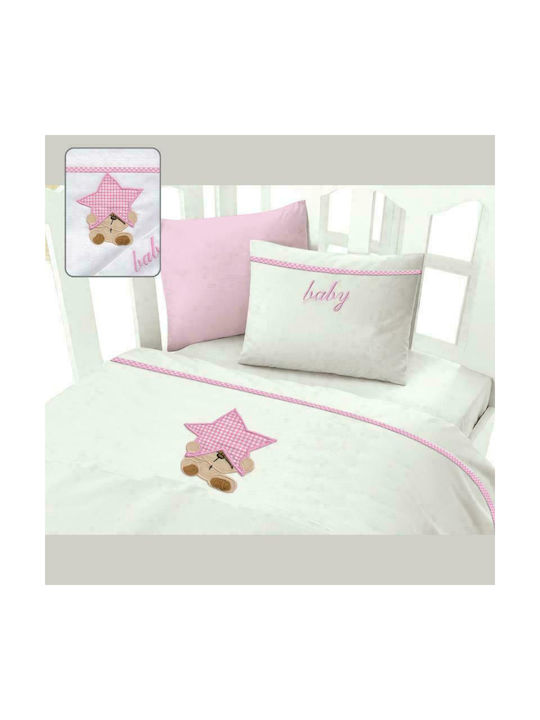 Mc Decor Stea Seturi de cearșafuri pentru bebeluși Pentru Patut Bumbac Roz 120x160buc 3buc