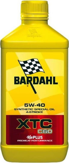 Bardahl XTC C60 Синтетично Масло за мотоциклети за четиритактови двигатели 5W-40 1лт