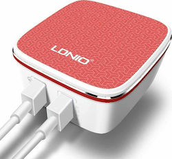 Ldnio Φορτιστής με 2 Θύρες USB-A και Καλώδιο micro USB Quick Charge 3.0 Πορτοκαλί (A2405Q)