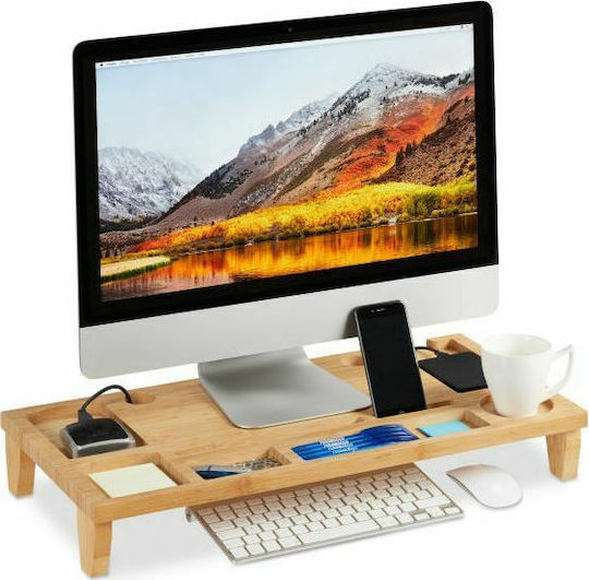 Relaxdays Schreibtisch Halterung Monitor Braun (10024202)