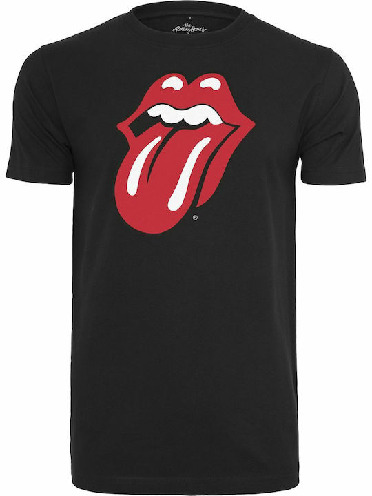 Merchcode Rolling Stones Tongue T-shirt σε Μαύρο χρώμα