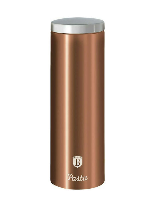 Berlinger Haus Metallic Line Κουτί Ζυμαρικών με Καπάκι από Ανοξείδωτο Ατσάλι Rose Gold Collection 9.5x9.5x30cm