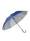 Keskor Regenschirm mit Gehstock Blau