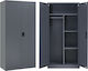Double-Leaf Metallic Galvanized Cabinet with Locking Capability with Divider & 3 Shelves Anthracite Matte 70x40x171 cm