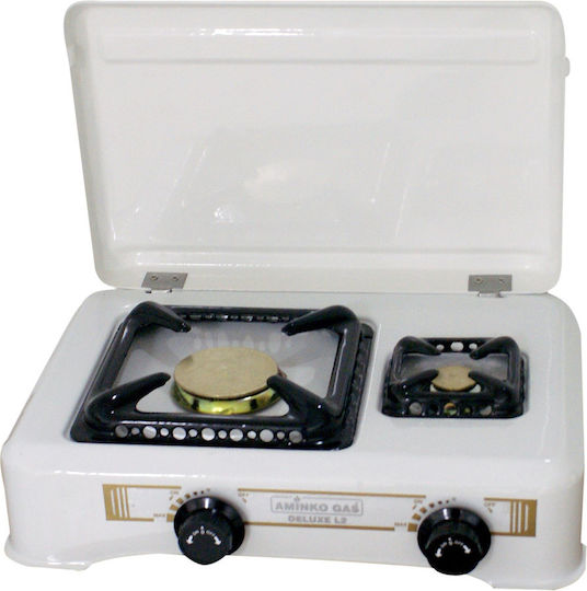 Aminko L2 Countertop Burner Flüssiggas Double Weiß