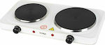 Zilan Enamel Countertop Double Burner White