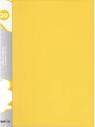 Typotrust Clipboard Flexible with 60 plastic sleeves Slides for Paper A4 Yellow 1pcs