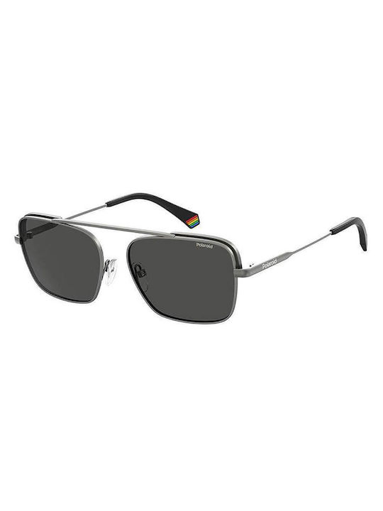 Polaroid Men's Sunglasses with Gray Metal Frame...