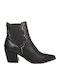 62798 Damen Chelsea Stiefeletten mit mittlerem Absatz Schwarz