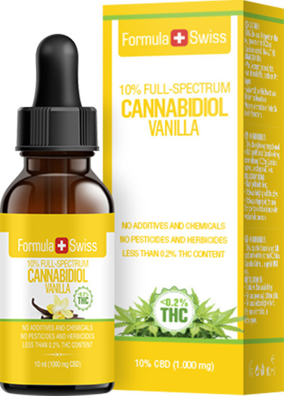 Formula Swiss Cannabidiol Drops 10%Full Spectrum 1000mg Vanilla 10ml ...