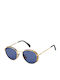 David Beckham Men's Sunglasses with Gold Metal Frame and Blue Lens