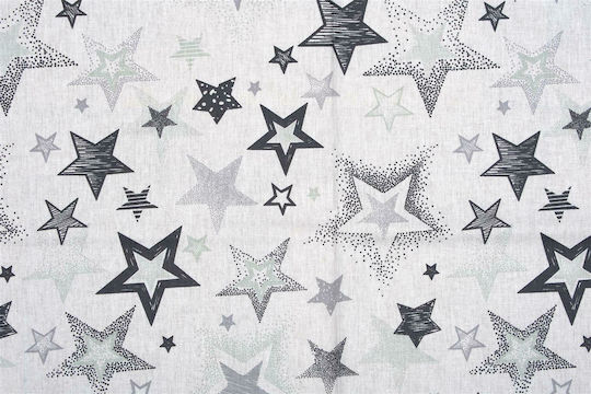 Dimcol Star Pânză de Înfășat din Bumbac Gri 80x80εκ.