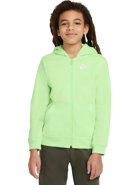 Nike Αθλητική Παιδική Ζακέτα Φούτερ με Κουκούλα Πράσινη