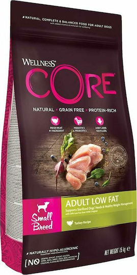 Wellness Core Grain Low Fat Adult Small 5kg Ξηρά Τροφή Διαίτης, χωρίς Σιτηρά για Ενήλικους Σκύλους Μικρόσωμων Φυλών με Γαλοπούλα