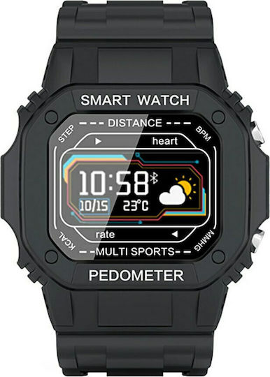 SQR I2 Smartwatch with Heart Rate Monitor (Black)