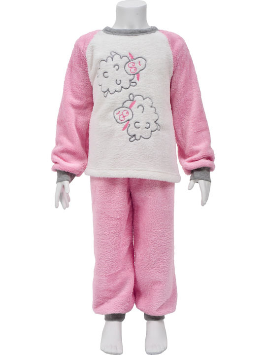 Galaxy Set Top & Bottom Kids Winter Pyjamas Pink