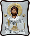 Prince Silvero Εικόνα Χριστός Ασημί Ασημένια 8.5x10cm